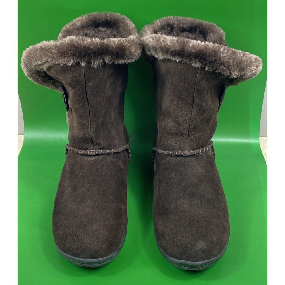 Ladies White Mountain Treeline Leather Faux Fur Lined Winter Ankle Boots Sz 8.5